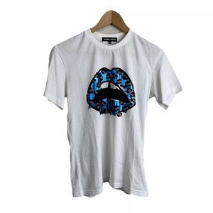 Markus Lupfer T Shirt Top Lips Kiss Graphic Leopard